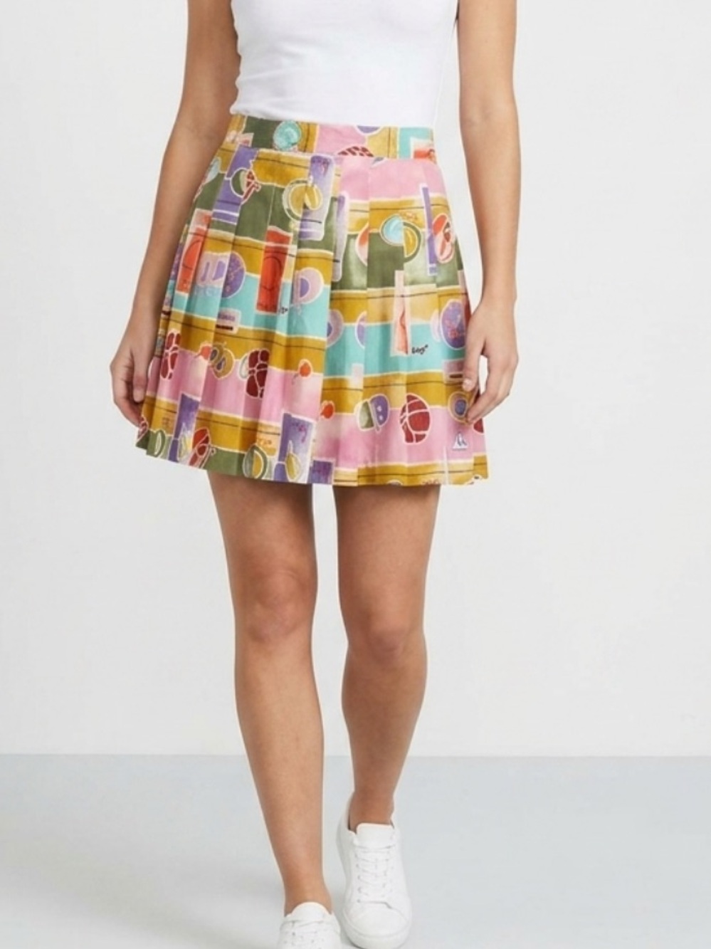 LE COQ SPORTIF Vintage 90’s Watercolor Mini Pleated Tennis Skirt XS